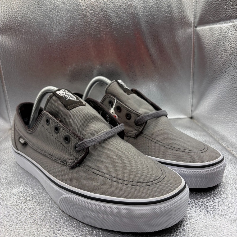 Size M9 L10.5 Vans Brigata Pewter Gray Low Top Trainers Canvas Sneakers 721356